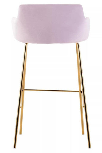 Tamzin Bar Chair | Pink Velvet Low Back Bar Chair