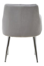Tamzin Dining Chair | Mink Velvet Quilted Dining Chair with Chrome Finish Legs