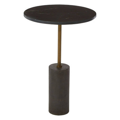 Rany Side Table | Black Marble and Antique Brass Finish Side Table