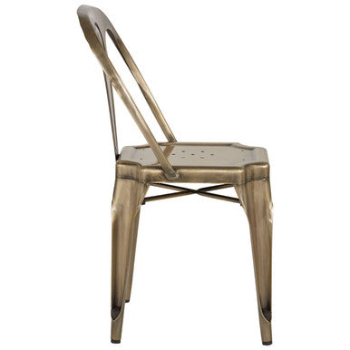Grange Dining Chair | Brass Finish Metal Chair
