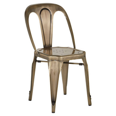 Grange Dining Chair | Brass Finish Metal Chair