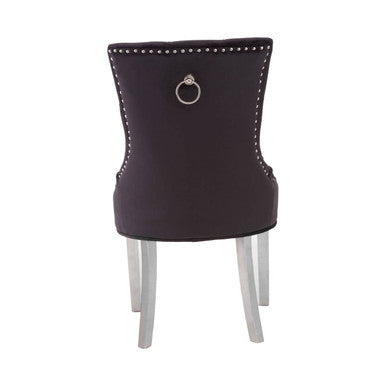 Richmond Dining Chair | Black Velvet Button Tufted Dining Chair
