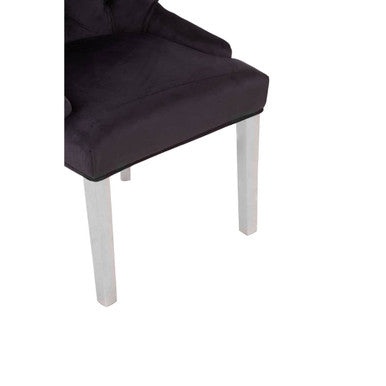 Richmond Dining Chair | Black Velvet Button Tufted Dining Chair