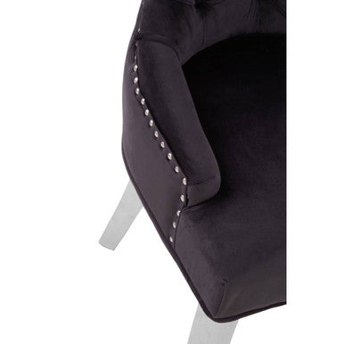 Richmond Dining Chair | Black Velvet Button Tufted Dining Chair