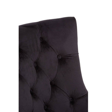 Richmond Dining Chair | Black Velvet Button Tufted Dining Chair