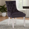 Richmond Dining Chair | Black Velvet Button Tufted Dining Chair
