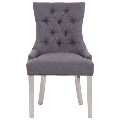 Richmond Grey Fabric Button Tufted Dining Chair
