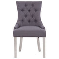 Richmond Grey Fabric Button Tufted Dining Chair