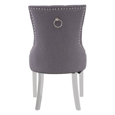 Richmond Grey Fabric Button Tufted Dining Chair