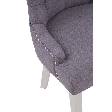 Richmond Grey Fabric Button Tufted Dining Chair