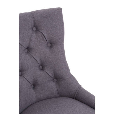 Richmond Grey Fabric Button Tufted Dining Chair