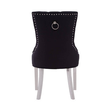 Richmond Black Fabric Button Tufted Dining Chair