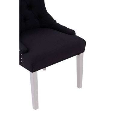 Richmond Black Fabric Button Tufted Dining Chair