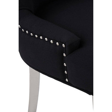 Richmond Black Fabric Button Tufted Dining Chair