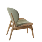 Vinsi Armchair | Green Velvet Chair with Grey Elm Wood Frame