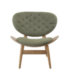 Vinsi Armchair | Green Velvet Chair with Grey Elm Wood Frame