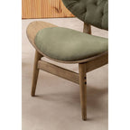 Vinsi Armchair | Green Velvet Chair with Grey Elm Wood Frame