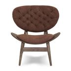 Vinsi Armchair | Brown Velvet Chair with Dark Elm Wood Frame