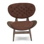 Vinsi Armchair | Brown Velvet Chair with Dark Elm Wood Frame