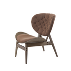 Vinsi Armchair | Brown Velvet Chair with Dark Elm Wood Frame