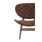 Vinsi Armchair | Brown Velvet Chair with Dark Elm Wood Frame