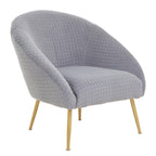 Tania Accent Chair | Grey Velvet Statement Chair with Gold Finish Legs