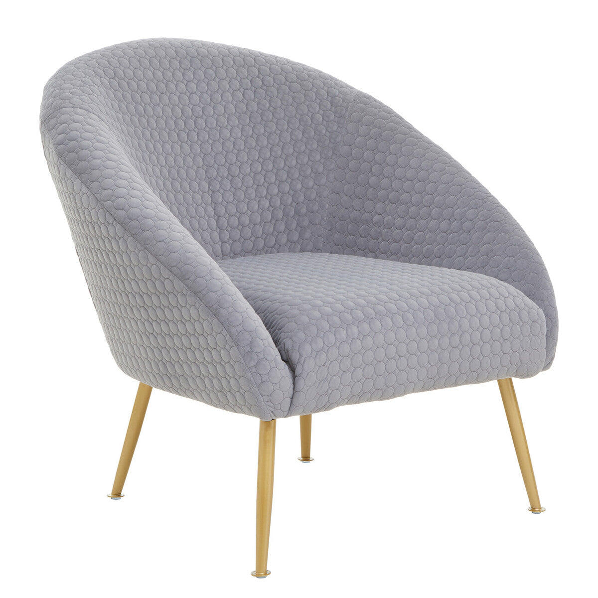Tania Accent Chair | Grey Velvet Statement Chair with Gold Finish Legs