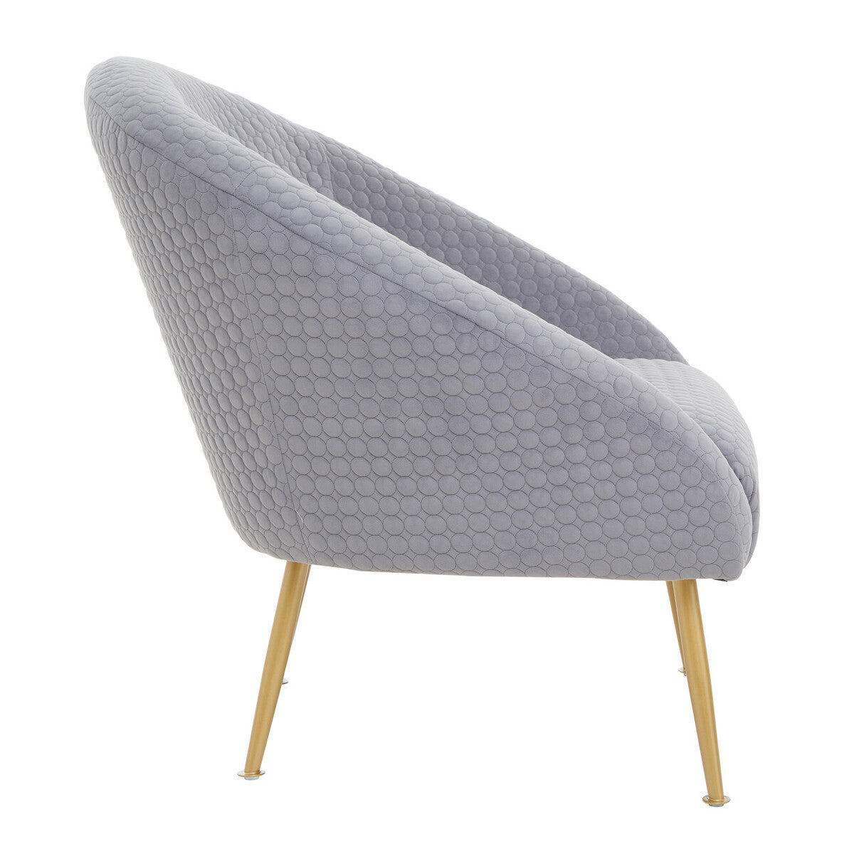 Tania Accent Chair | Grey Velvet Statement Chair with Gold Finish Legs