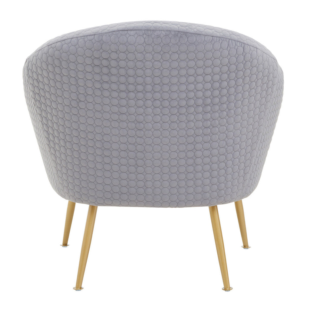 Tania Accent Chair | Grey Velvet Statement Chair with Gold Finish Legs