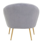 Tania Accent Chair | Grey Velvet Statement Chair with Gold Finish Legs