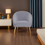 Tania Accent Chair | Grey Velvet Statement Chair with Gold Finish Legs