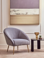 Tania Accent Chair | Grey Velvet Statement Chair with Gold Finish Legs