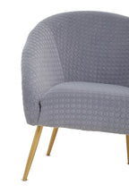 Tania Accent Chair | Grey Velvet Statement Chair with Gold Finish Legs
