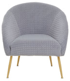 Tania Accent Chair | Grey Velvet Statement Chair with Gold Finish Legs