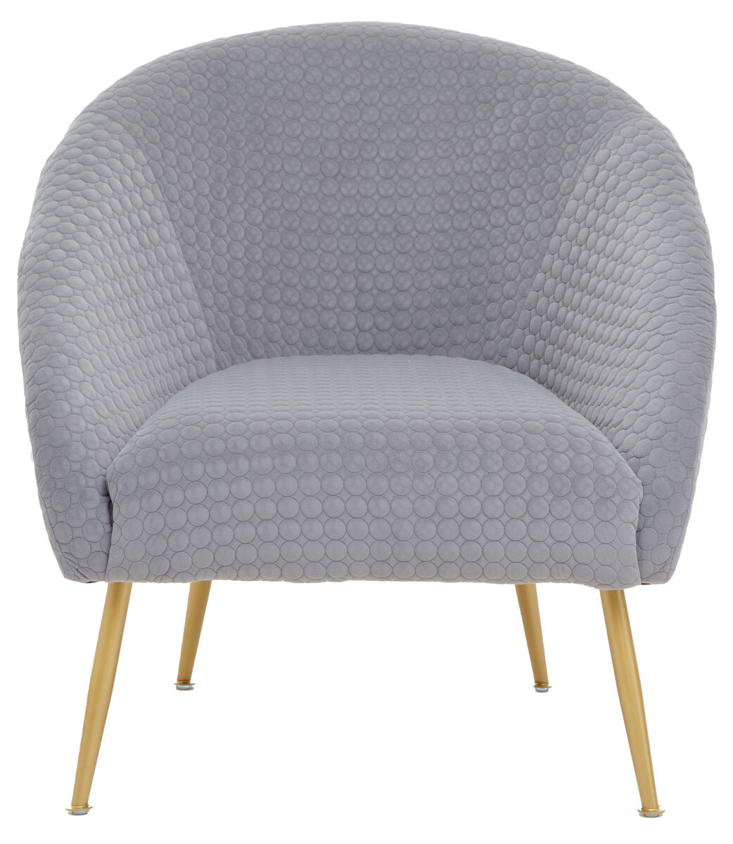 Tania Accent Chair | Grey Velvet Statement Chair with Gold Finish Legs