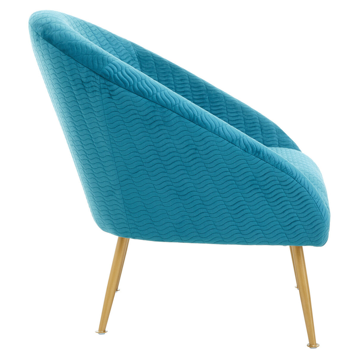 Tania Accent Chair | Blue Velvet Statement Chair with Gold Finish Legs
