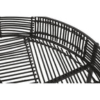 Batu Side Table Set | Black Rattan and Metal Set of 2 Side Tables
