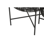 Batu Side Table Set | Black Rattan and Metal Set of 2 Side Tables