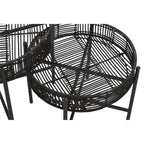 Batu Side Table Set | Black Rattan and Metal Set of 2 Side Tables