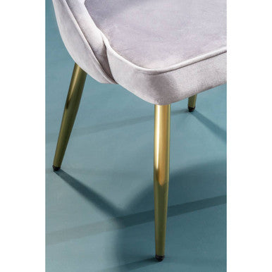 Demi Grey Velvet Dining Chair with Brushed Gold Finish Legs