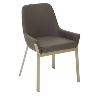 Gilden Dining Chair | Grey Leather Effect Dining Chair