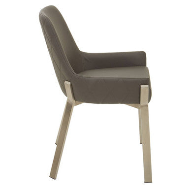 Gilden Dining Chair | Grey Leather Effect Dining Chair