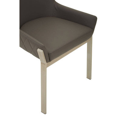 Gilden Dining Chair | Grey Leather Effect Dining Chair
