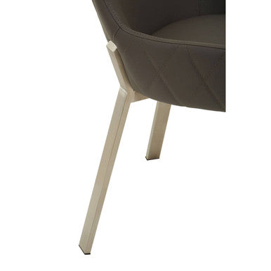 Gilden Dining Chair | Grey Leather Effect Dining Chair