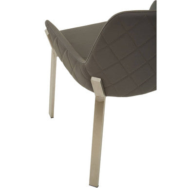 Gilden Dining Chair | Grey Leather Effect Dining Chair