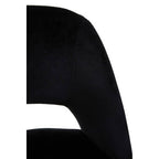 Warren Bar Chair | Black Velvet Bar Chair with Silver Finish Footrest