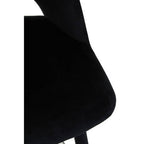 Warren Bar Chair | Black Velvet Bar Chair with Silver Finish Footrest