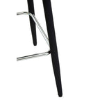 Warren Bar Chair | Black Velvet Bar Chair with Silver Finish Footrest