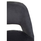 Warren Bar Chair | Grey Velvet Bar Chair with Silver Finish Footrest