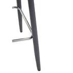 Warren Bar Chair | Grey Velvet Bar Chair with Silver Finish Footrest